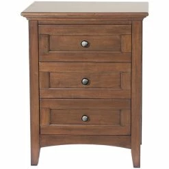 Promo 🧨 A-America Westlake 3 Drawer Transitional Solid Wood Nightstand In Cherry Brown 🔥