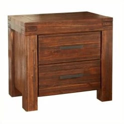 Buy 🌟 Bowery Hill 2 Drawer Solid Wood Nightstand In Brick Brown 🎁