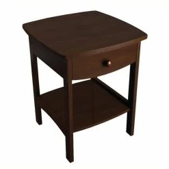 New 🔔 Pemberly Row End Table Nightstand In Antique Walnut ⭐