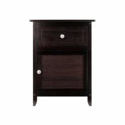 Outlet 🧨 Pemberly Row Nightstand With Cabinet And Drawer In Espresso ❤️