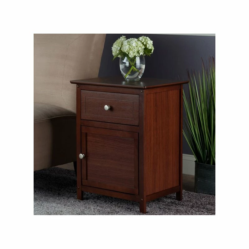 Brand new โ๏ธ Pemberly Row Nightstand Accent Table With Drawer And Cabinet In Antique Walnut ๐ - Image 7