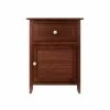 Brand new ✔️ Pemberly Row Nightstand Accent Table With Drawer And Cabinet In Antique Walnut 🎁
