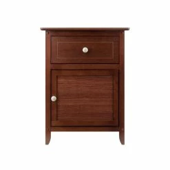 Brand new ✔️ Pemberly Row Nightstand Accent Table With Drawer And Cabinet In Antique Walnut 🎁