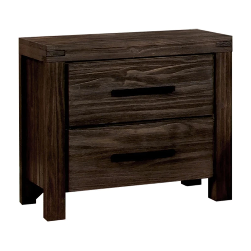 New โจ Furniture Of America Krentin Wood 2-Drawer Nightstand In Wire-Brushed Brown โจ