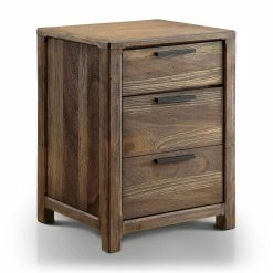 Wholesale 🌟 Furniture Of America Bickson Wood 3-Drawer Nightstand In Rustic Natural Tone 👍