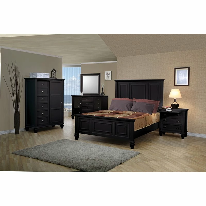 Buy ⭐ Bowery Hill 3 Drawer Nightstand In Black And Silver 😀 - Image 3