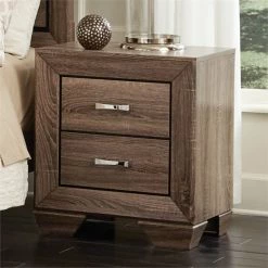 Wholesale ✨ Bowery Hill 2 Drawer Nightstand In Washed Taupe And Chrome 👏