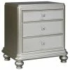 Promo 🔔 Bowery Hill 3 Drawer Nightstand In Silver 🔥