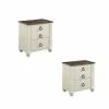 Cheap 🧨 Home Square Set Of 2 Rustic Nightstand In Two Tone ✔️
