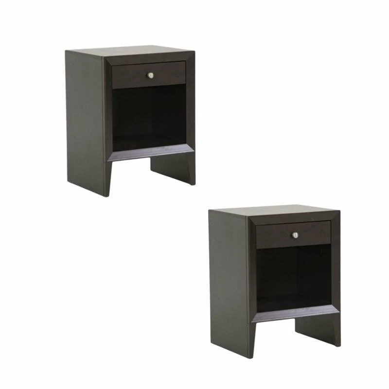 Top 10 ๐ Home Square Set Of 2 Nightstand In Dark Brown ๐ - Image 3