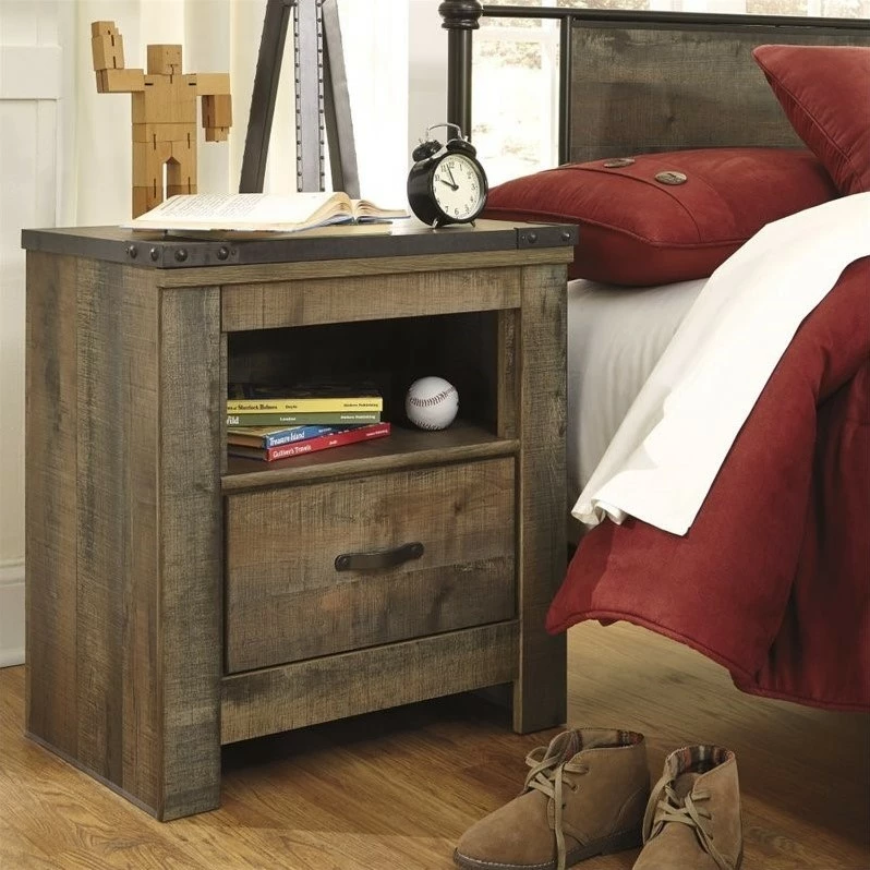 Hot Sale ๐งจ Bowery Hill 1 Drawer Wood Nightstand In Brown ๐คฉ - Image 2