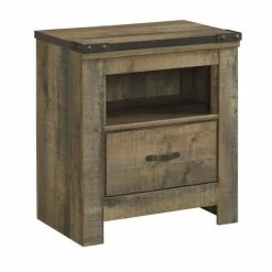 Hot Sale 🧨 Bowery Hill 1 Drawer Wood Nightstand In Brown 🤩