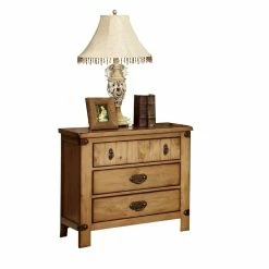 Wholesale ⌛ Bowery Hill 3 Drawer Nightstand In Burnished Pine 💯