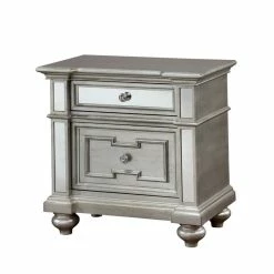 Cheapest 🧨 Bowery Hill 2 Drawer Mirrored Nightstand In Silver 🔥