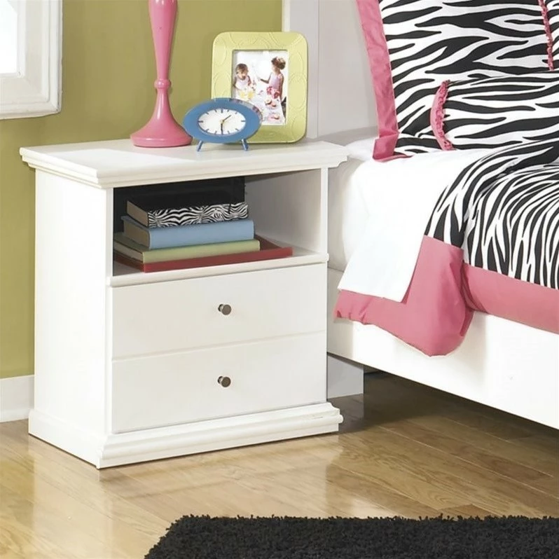 Outlet ๐ Bowery Hill 1 Drawer Wood Nightstand In White ๐ - Image 2