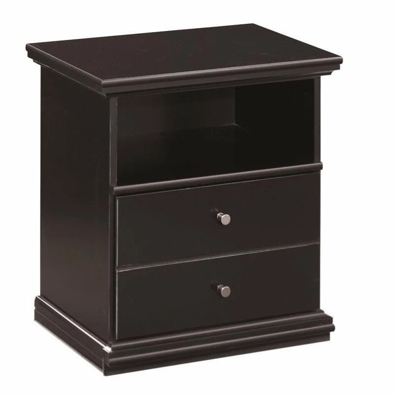 Cheap 👍 Bowery Hill 1 Drawer Wood Nightstand In Black 👍