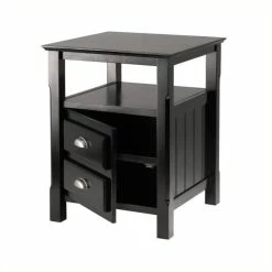 Deals 😀 Pemberly Row Nightstand In Black Finish ⭐