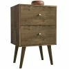 Brand new ✨ Manhattan Comfort Liberty Wood 2 Drawer Nightstand In Rustic Brown 🎉