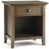 Top 10 👏 Simpli Home Acadian Wood 24" Transitional Bedside Nightstand Table In Rustic Natural Brown 🌟