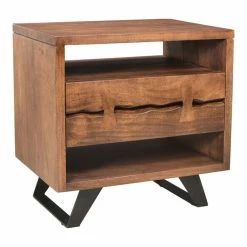 Brand new 😀 Moe's Home Collection Madagascar 1 Drawer Wood Nightstand In Brown 🔔