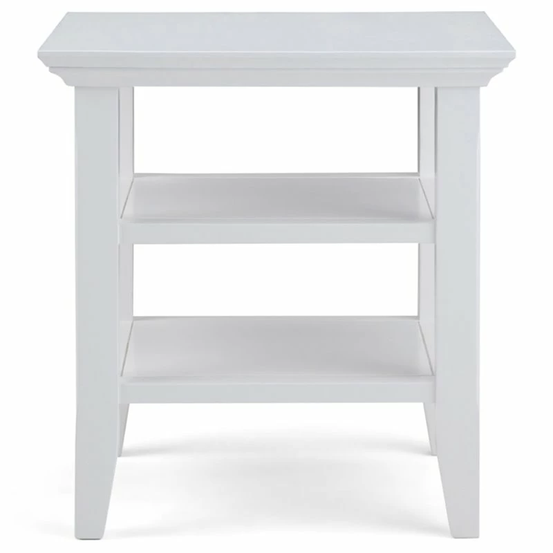 Cheapest 🔔 Simpli Home Acadian Solid Wood 19 " Square Transitional End Table In White 😍 - Image 3