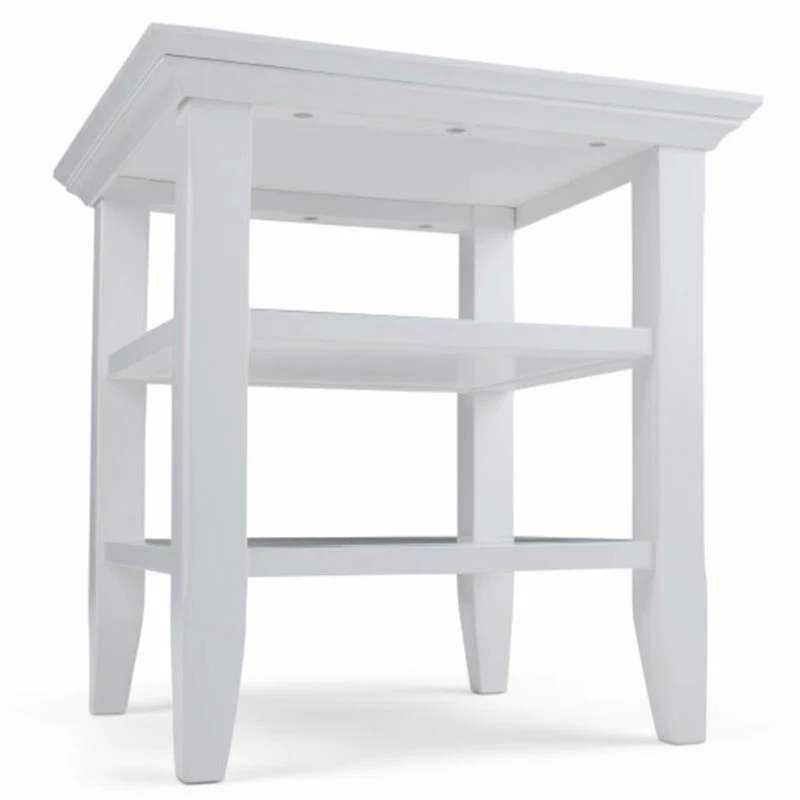 Cheapest 🔔 Simpli Home Acadian Solid Wood 19 " Square Transitional End Table In White 😍 - Image 4