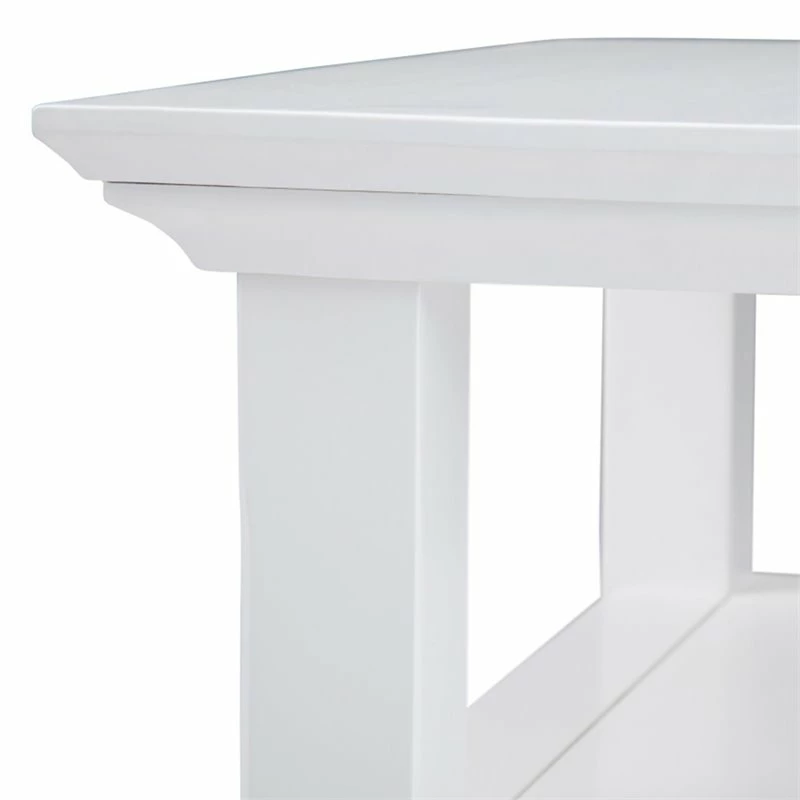 Cheapest 🔔 Simpli Home Acadian Solid Wood 19 " Square Transitional End Table In White 😍 - Image 5