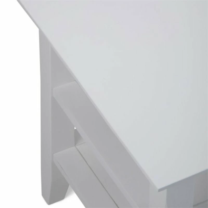 Cheapest 🔔 Simpli Home Acadian Solid Wood 19 " Square Transitional End Table In White 😍 - Image 8