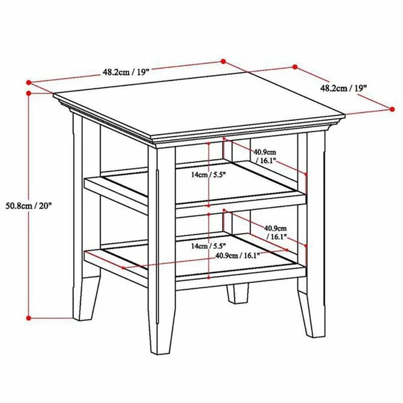 Cheapest 🔔 Simpli Home Acadian Solid Wood 19 " Square Transitional End Table In White 😍 - Image 10