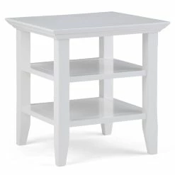 Cheapest 🔔 Simpli Home Acadian Solid Wood 19 " Square Transitional End Table In White 😍
