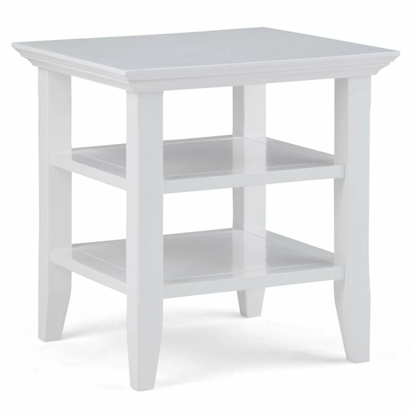 Cheapest 🔔 Simpli Home Acadian Solid Wood 19 " Square Transitional End Table In White 😍