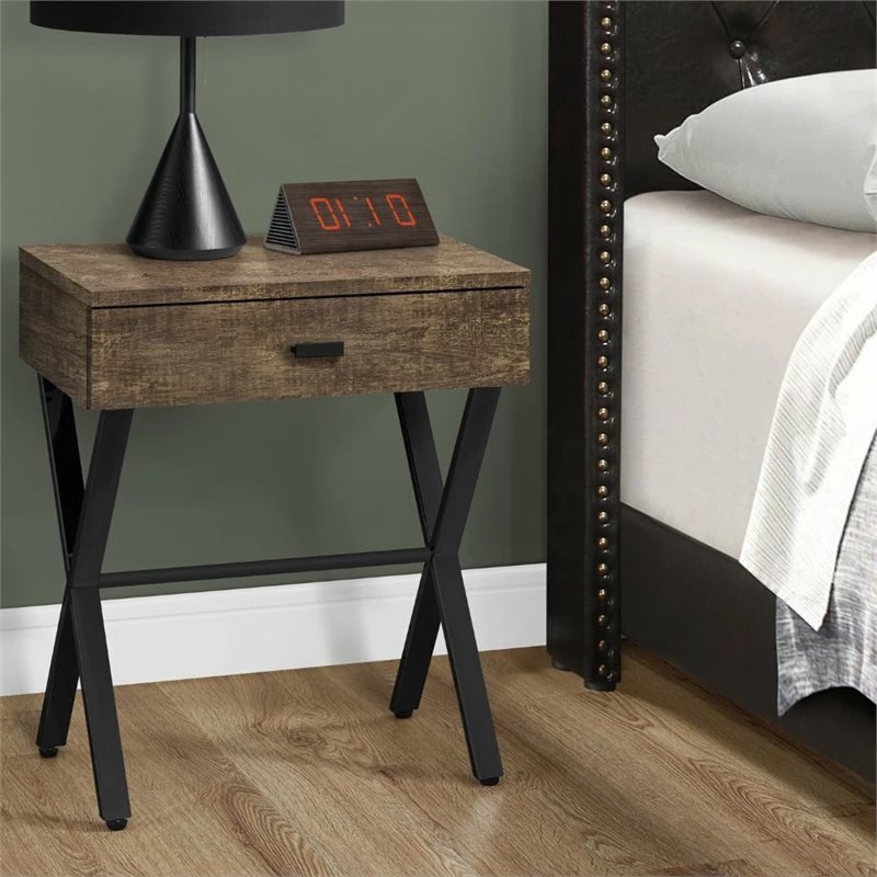 Top 10 🔥 Monarch 24" Mid Century Modern Wood Top Storage End Table In Brown And Black ❤️ - Image 3