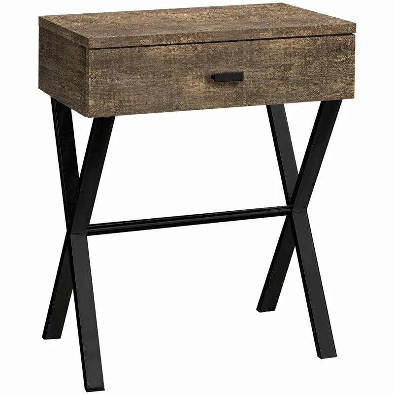 Top 10 🔥 Monarch 24" Mid Century Modern Wood Top Storage End Table In Brown And Black ❤️