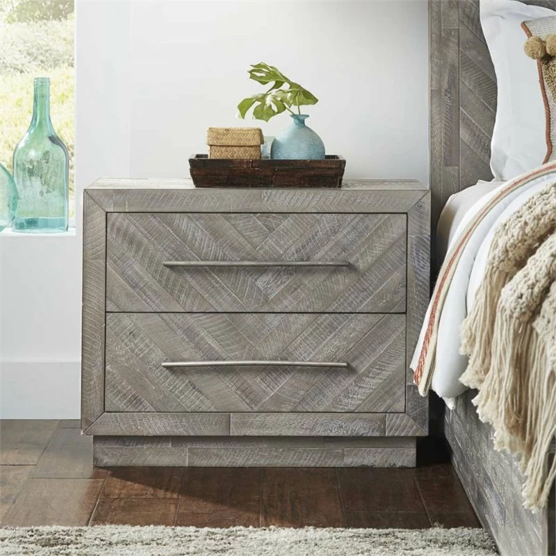 Brand new ✨ Modus Furniture Modus Alexandra 2 Drawer Solid Wood Nightstand In Rustic Latte ✔️ - Image 2