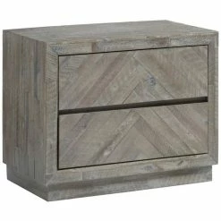 Cheapest 😀 Modus Furniture Modus Herringbone 2 Drawer Solid Wood Nightstand In Rustic Latte 🎉