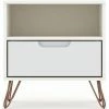Buy 🌟 Manhattan Comfort Rockefeller Modern Glam Nightstand In White Engineered Wood ❤️