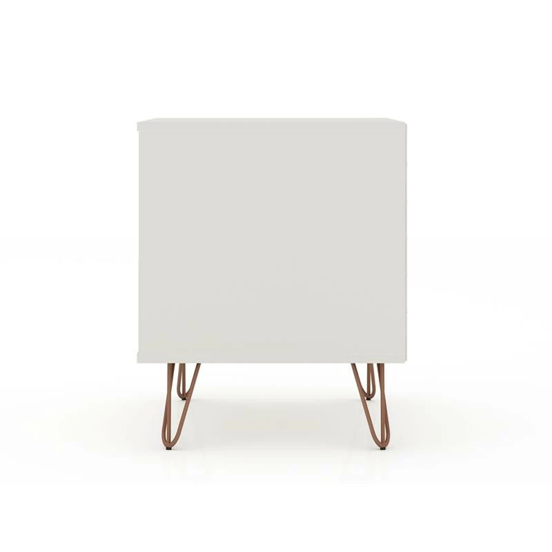 Discount ⭐ Manhattan Comfort Rockefeller Wood Modern Glam Nightstand In Off White & Nature 🤩 - Image 10