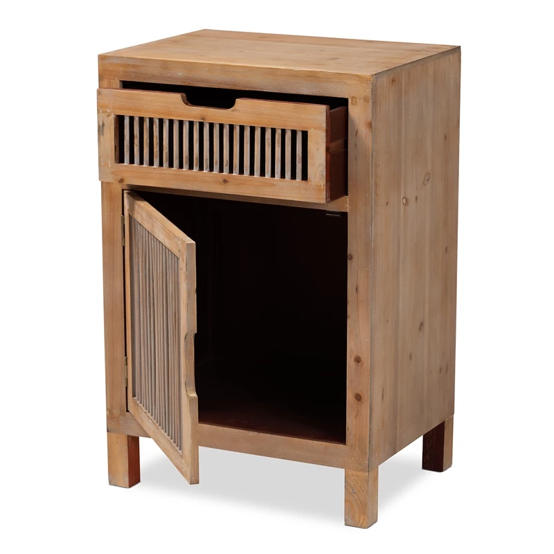 Best deal ๐ Baxton Studio Clement Medium Oak 1-Door And 1-Drawer Wood Spindle End Table ๐ฏ - Image 2