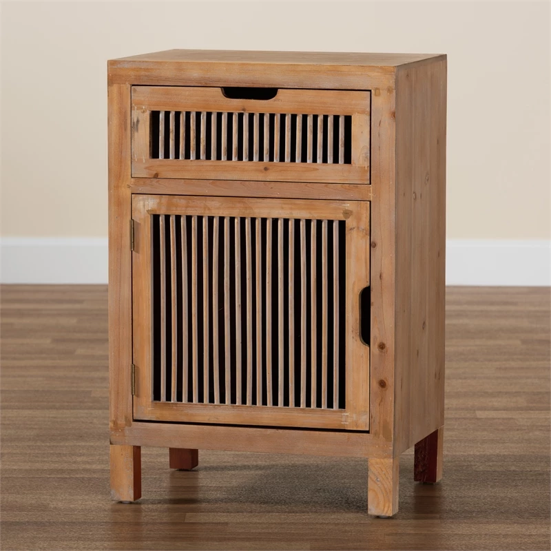 Best deal ๐ Baxton Studio Clement Medium Oak 1-Door And 1-Drawer Wood Spindle End Table ๐ฏ - Image 8