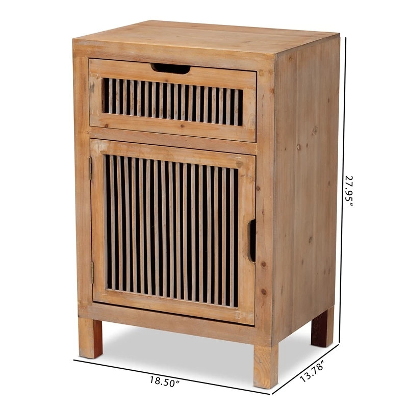 Best deal ๐ Baxton Studio Clement Medium Oak 1-Door And 1-Drawer Wood Spindle End Table ๐ฏ - Image 9