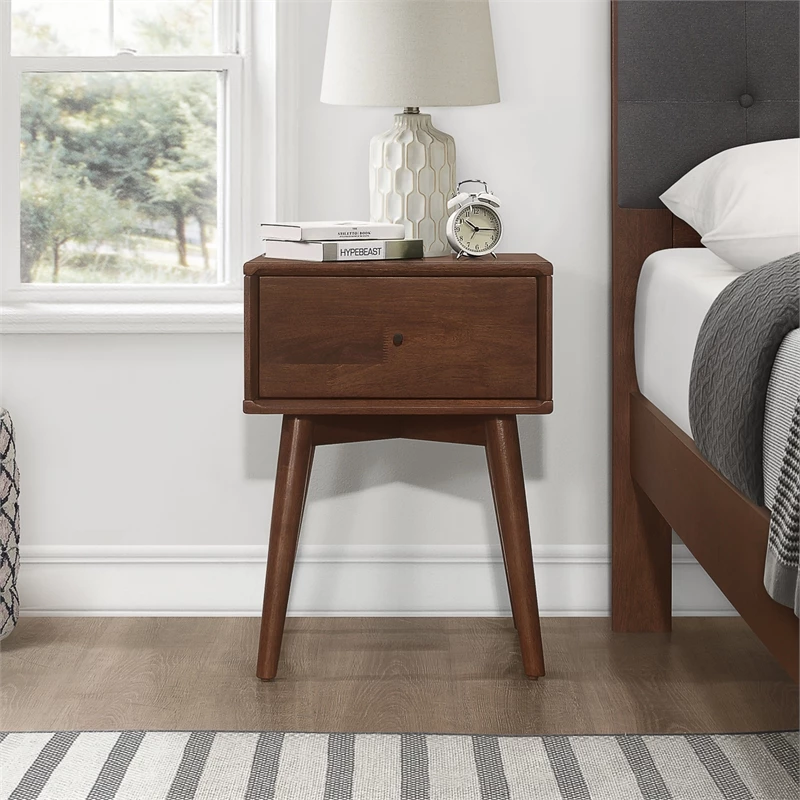 Discount 👍 Pemberly Row Mid-Century Modern Wood Night Stand In Brown Walnut ⌛ - Image 4