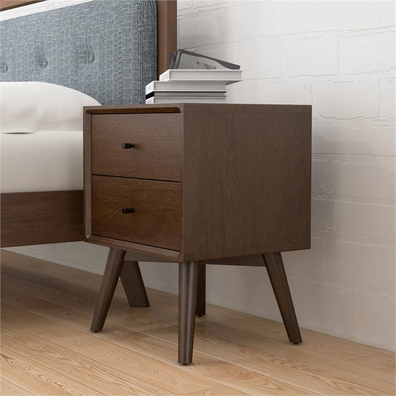 Wholesale โ Pemberly Row Mid-Century Modern Solid Wood 2-Drawer Night Stand In Brown ๐ - Image 6