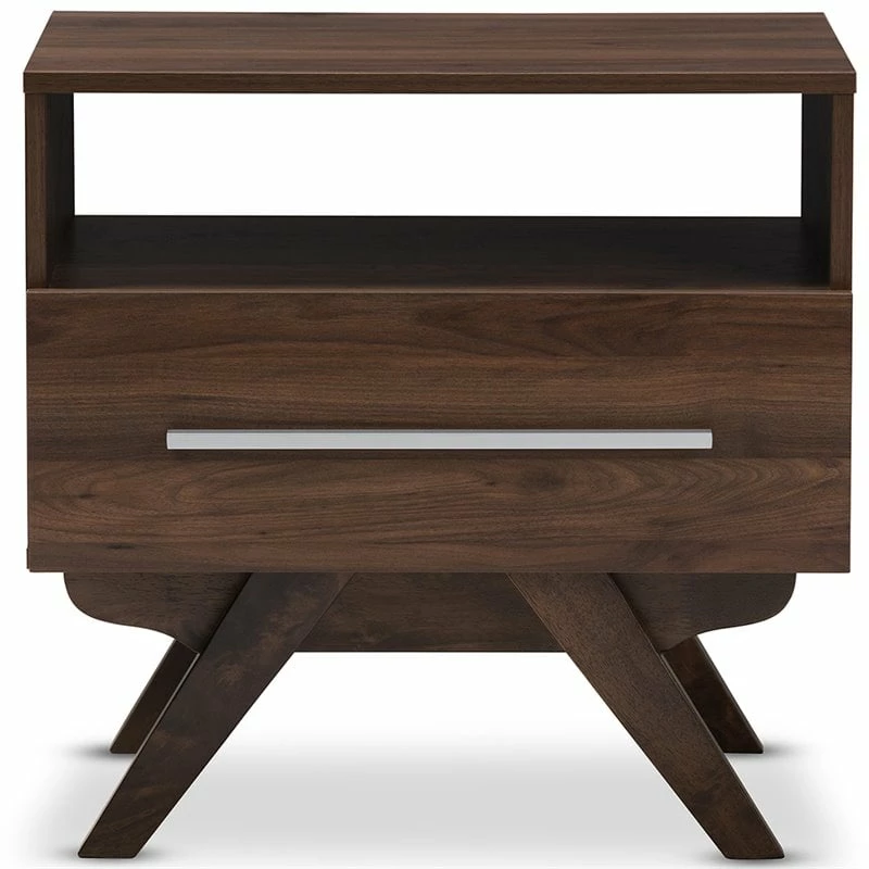 Brand new โญ Maddie Home Sutton Mid Century Modern 1 Drawer Wood Nightstand In Walnut Brown ๐งจ - Image 3