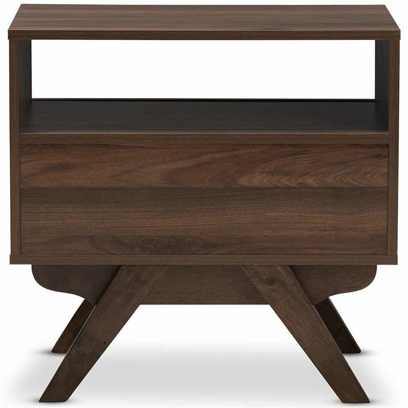 Brand new โญ Maddie Home Sutton Mid Century Modern 1 Drawer Wood Nightstand In Walnut Brown ๐งจ - Image 6
