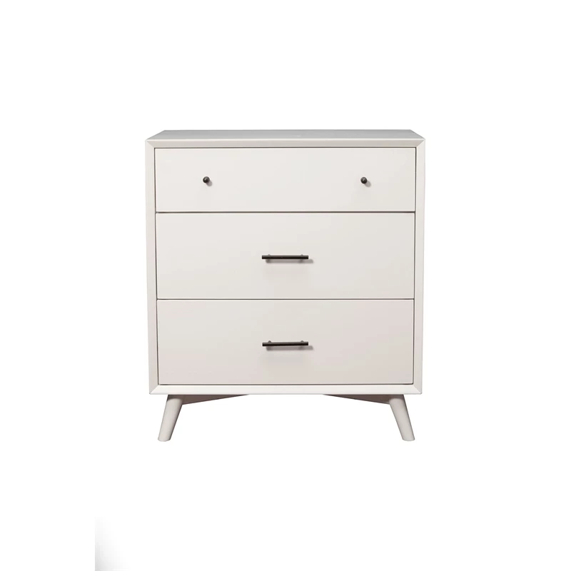 Best deal ❤️ Alpine Furniture Flynn Mid Century Modern Wood 3 Drawer Small Chest In White ✔️ - Image 2