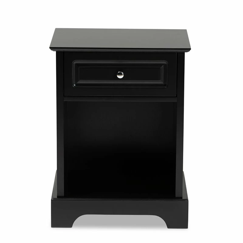 Discount 🛒 Baxton Studio Chase Modern Transitional Black Finished 1-Drawer Wood End Table 🔔 - Image 3
