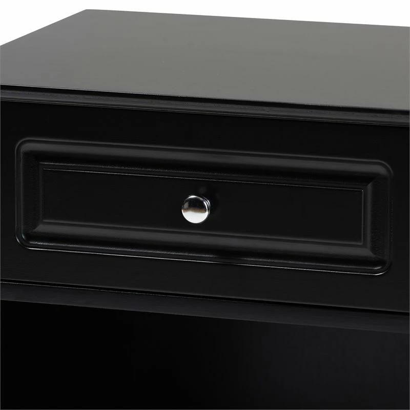 Discount 🛒 Baxton Studio Chase Modern Transitional Black Finished 1-Drawer Wood End Table 🔔 - Image 5