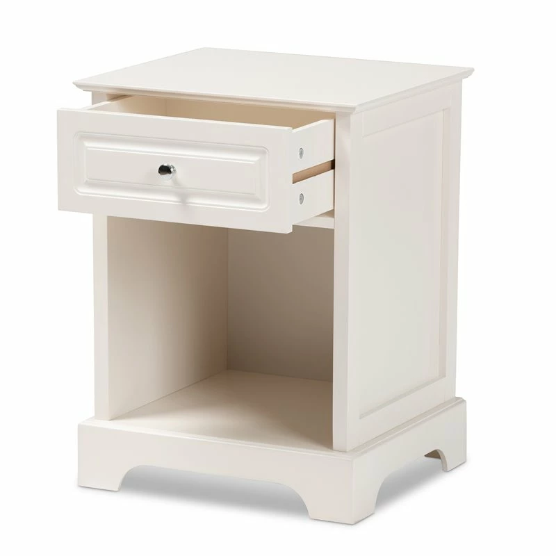 Coupon ๐ Baxton Studio Chase Modern Transitional White Finished 1-Drawer Wood End Table ๐ฅ - Image 2
