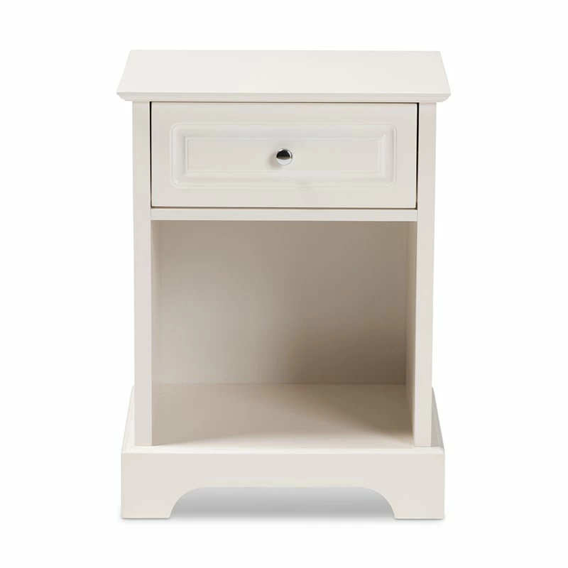 Coupon ๐ Baxton Studio Chase Modern Transitional White Finished 1-Drawer Wood End Table ๐ฅ - Image 3