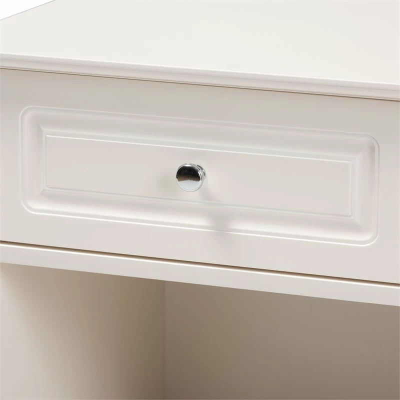 Coupon ๐ Baxton Studio Chase Modern Transitional White Finished 1-Drawer Wood End Table ๐ฅ - Image 5